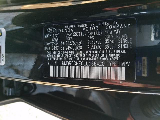 Photo 9 VIN: KM8R3DHE0LU136420 - HYUNDAI PALISADE S 