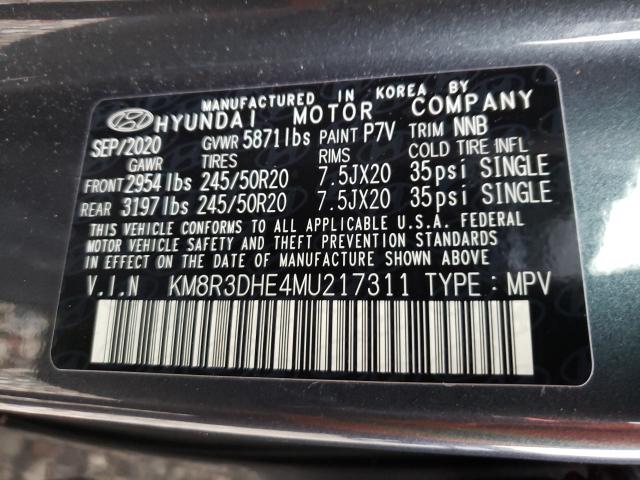 Photo 9 VIN: KM8R3DHE4MU217311 - HYUNDAI PALISADE S 