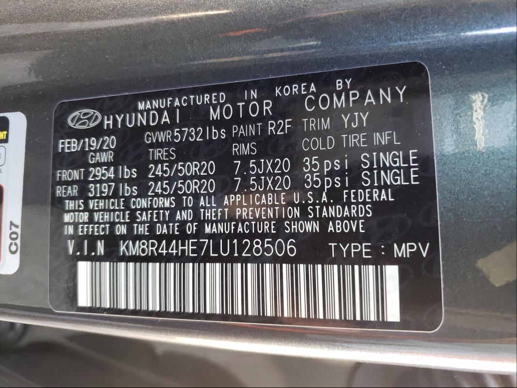 Photo 9 VIN: KM8R44HE7LU128506 - HYUNDAI PALISADE S 