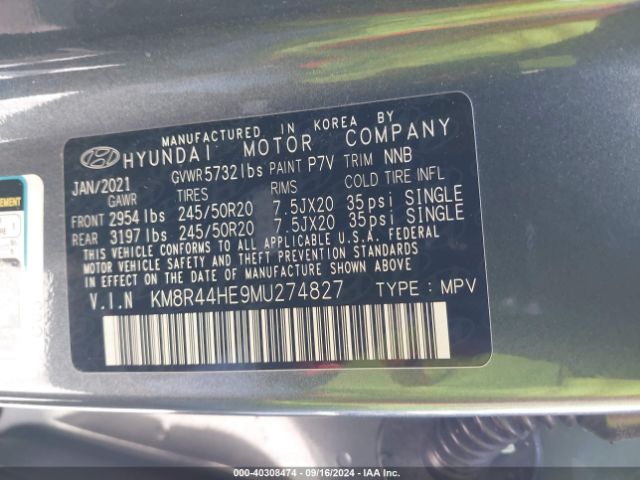 Photo 8 VIN: KM8R44HE9MU274827 - HYUNDAI PALISADE 