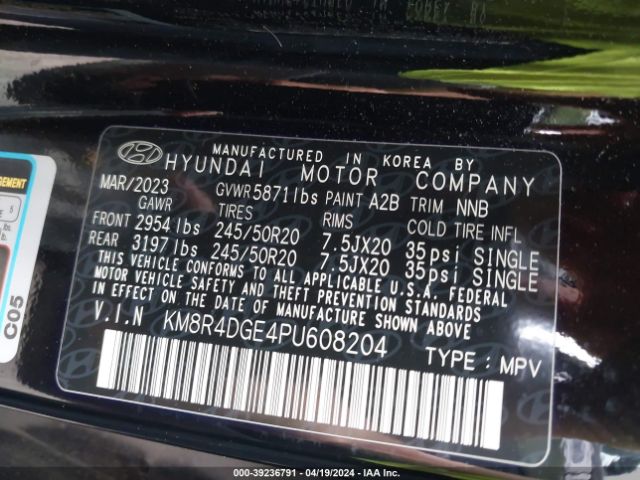 Photo 8 VIN: KM8R4DGE4PU608204 - HYUNDAI PALISADE 