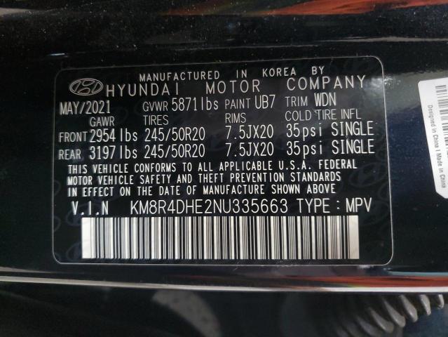 Photo 12 VIN: KM8R4DHE2NU335663 - HYUNDAI PALISADE S 