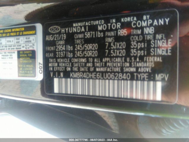 Photo 8 VIN: KM8R4DHE6LU062840 - HYUNDAI PALISADE 