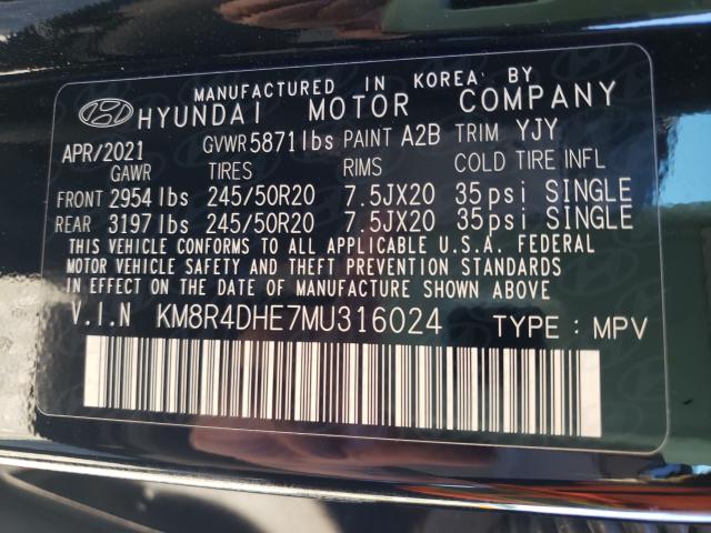 Photo 9 VIN: KM8R4DHE7MU316024 - HYUNDAI PALISADE S 