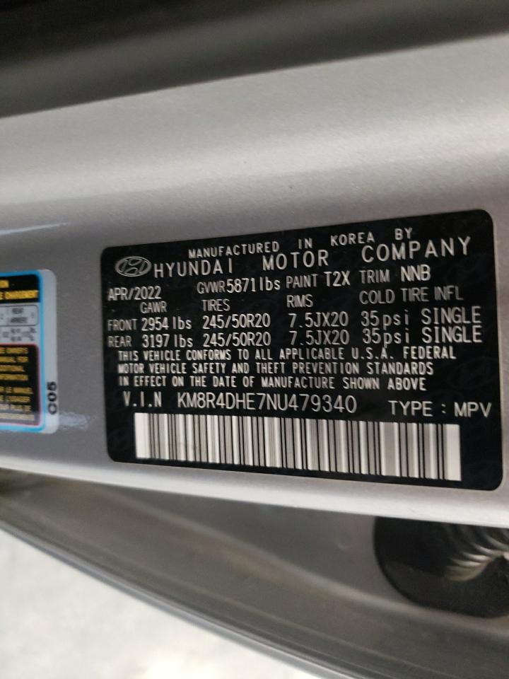 Photo 12 VIN: KM8R4DHE7NU479340 - HYUNDAI PALISADE 