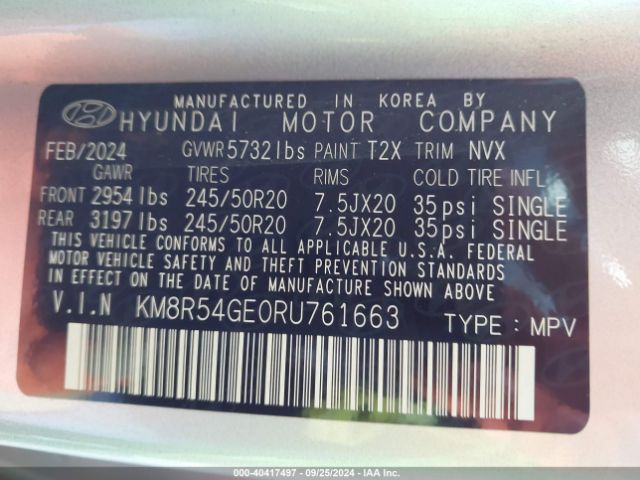 Photo 8 VIN: KM8R54GE0RU761663 - HYUNDAI PALISADE 