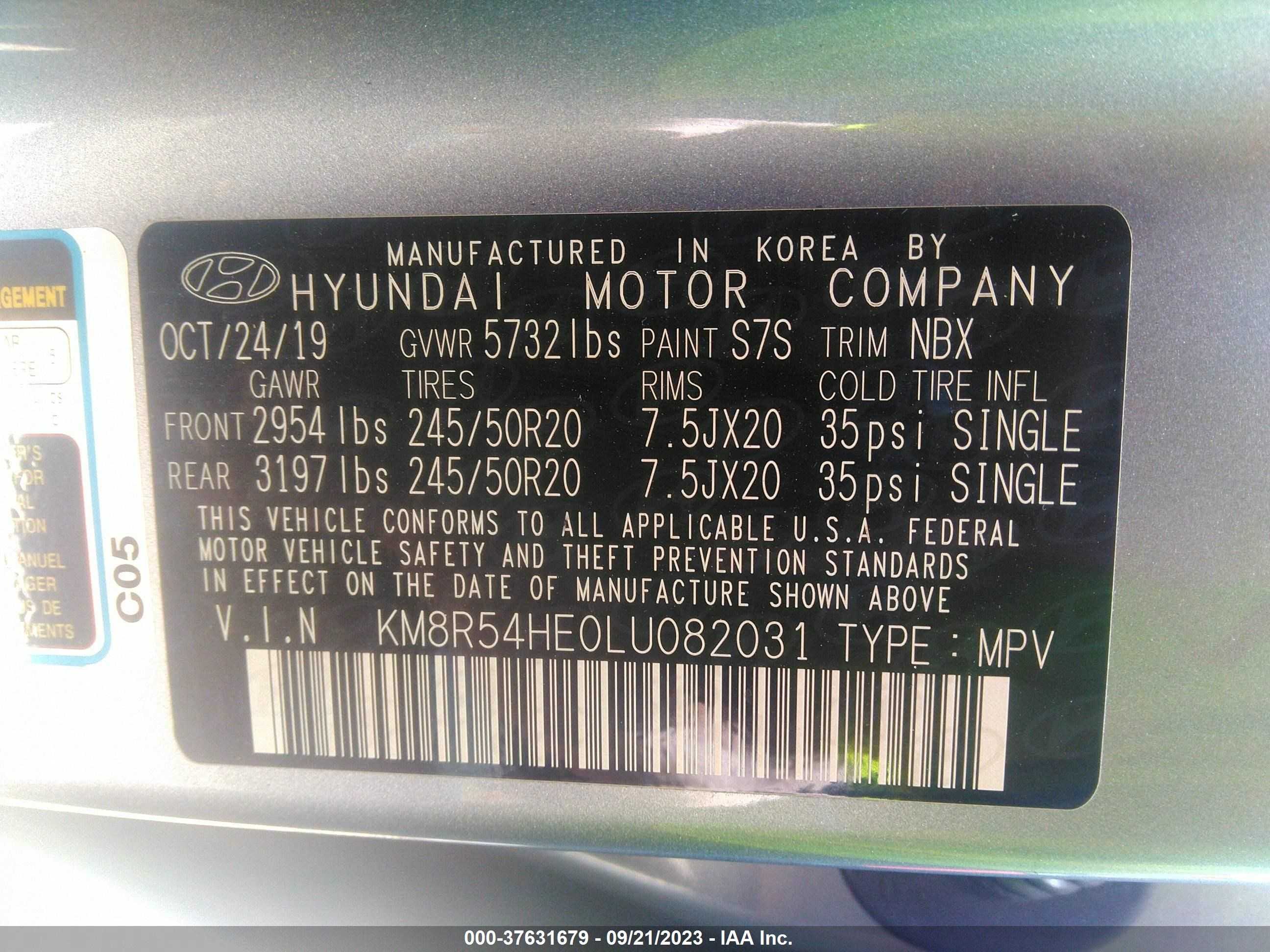 Photo 8 VIN: KM8R54HE0LU082031 - HYUNDAI PALISADE 