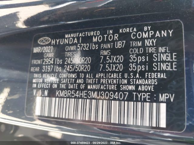 Photo 8 VIN: KM8R54HE3MU309407 - HYUNDAI PALISADE 