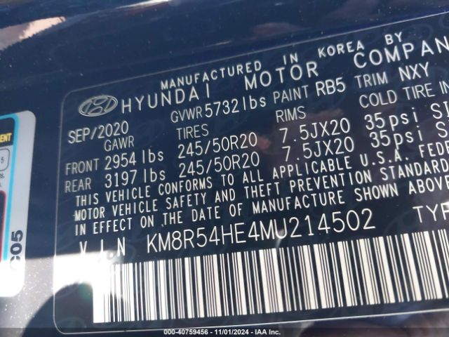 Photo 8 VIN: KM8R54HE4MU214502 - HYUNDAI PALISADE 