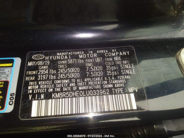 Photo 8 VIN: KM8R5DHE0LU033962 - HYUNDAI PALISADE 