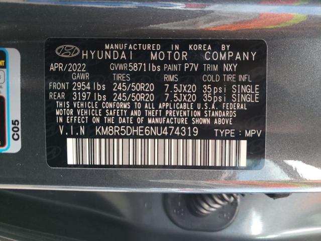 Photo 9 VIN: KM8R5DHE6NU474319 - HYUNDAI PALISADE L 