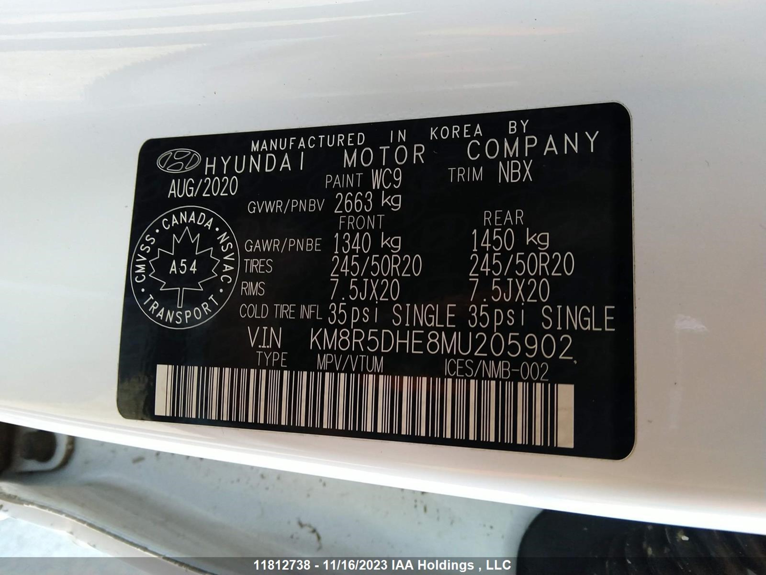 Photo 8 VIN: KM8R5DHE8MU205902 - HYUNDAI PALISADE 