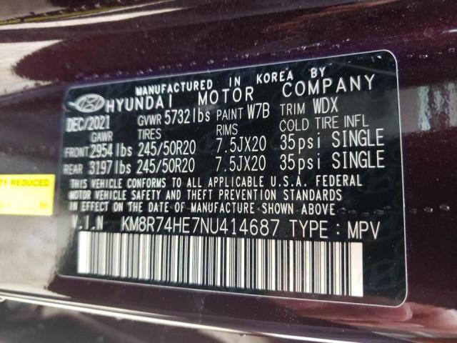 Photo 9 VIN: KM8R74HE7NU414687 - HYUNDAI PALISADE C 