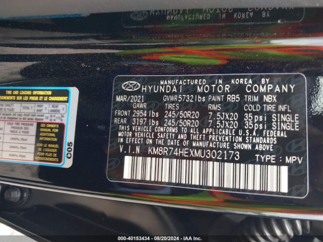 Photo 8 VIN: KM8R74HEXMU302173 - HYUNDAI PALISADE 