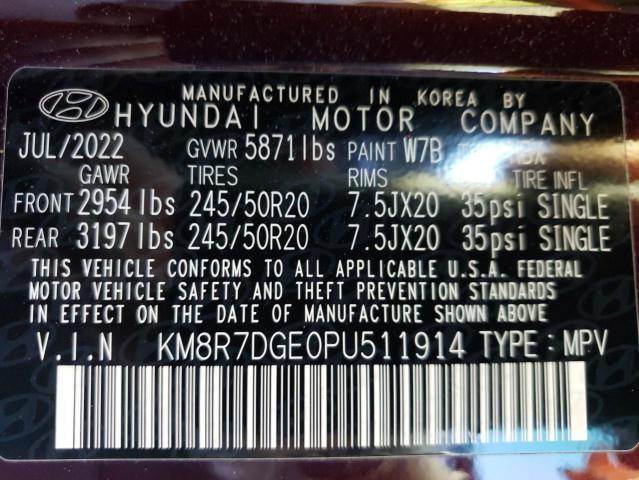 Photo 12 VIN: KM8R7DGE0PU511914 - HYUNDAI PALISADE C 