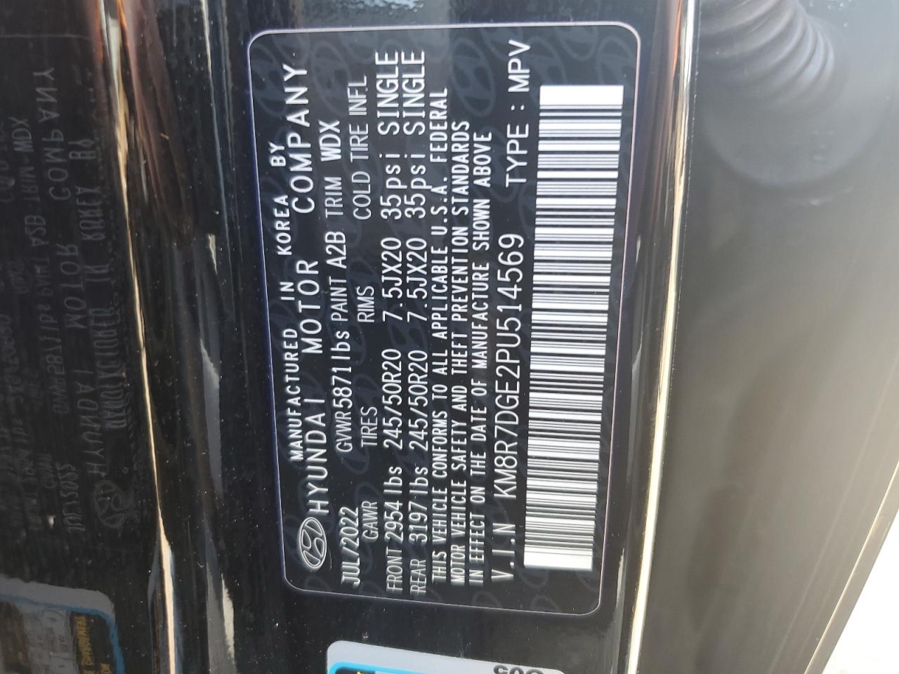 Photo 12 VIN: KM8R7DGE2PU514569 - HYUNDAI PALISADE 