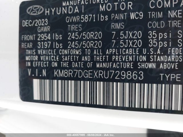 Photo 8 VIN: KM8R7DGEXRU729863 - HYUNDAI PALISADE 