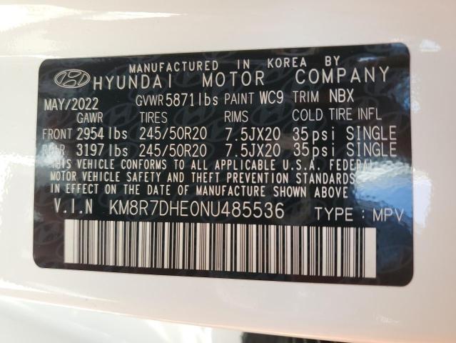 Photo 12 VIN: KM8R7DHE0NU485536 - HYUNDAI PALISADE 