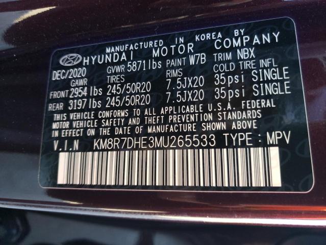 Photo 9 VIN: KM8R7DHE3MU265533 - HYUNDAI PALISADE C 