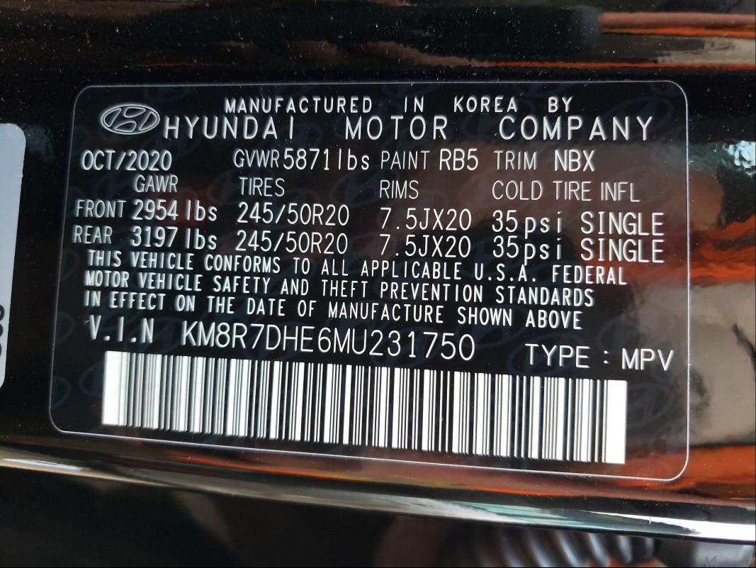 Photo 9 VIN: KM8R7DHE6MU231750 - HYUNDAI PALISADE C 