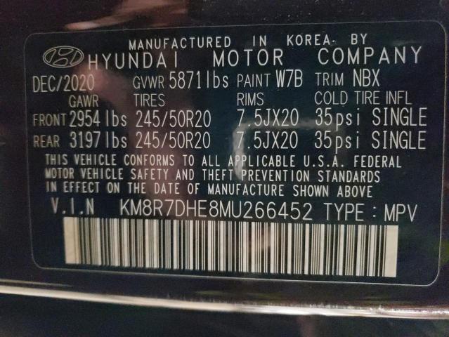 Photo 12 VIN: KM8R7DHE8MU266452 - HYUNDAI PALISADE 