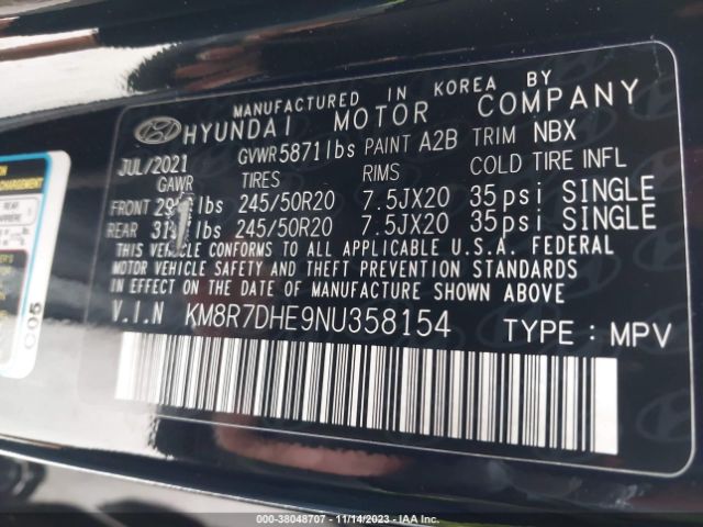 Photo 8 VIN: KM8R7DHE9NU358154 - HYUNDAI PALISADE 