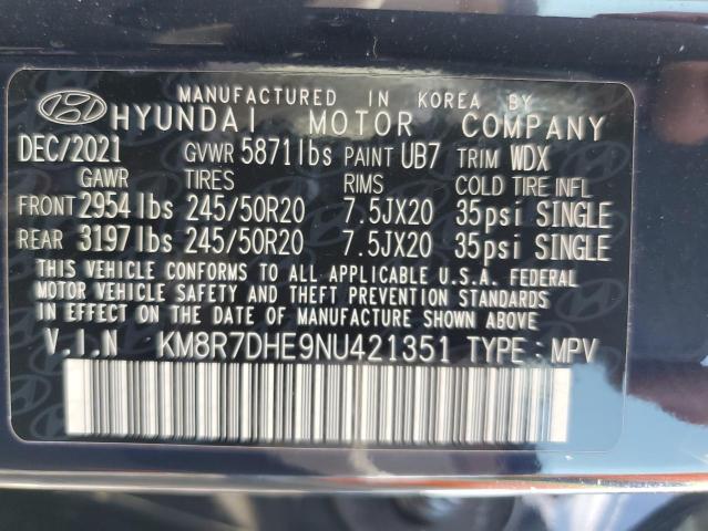 Photo 12 VIN: KM8R7DHE9NU421351 - HYUNDAI PALISADE C 