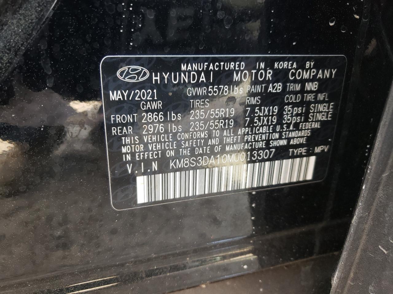 Photo 12 VIN: KM8S3DA10MU013307 - HYUNDAI SANTA FE 