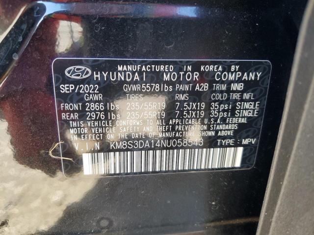 Photo 11 VIN: KM8S3DA14NU058543 - HYUNDAI SANTA FE 