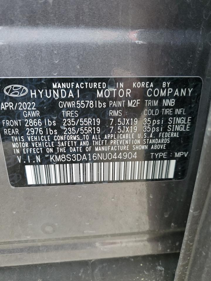 Photo 12 VIN: KM8S3DA16NU044904 - HYUNDAI SANTA FE 