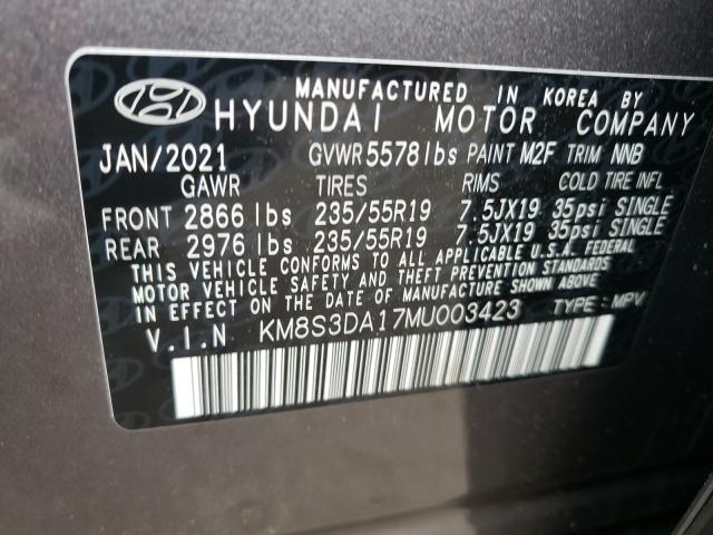 Photo 9 VIN: KM8S3DA17MU003423 - HYUNDAI SANTA FE 