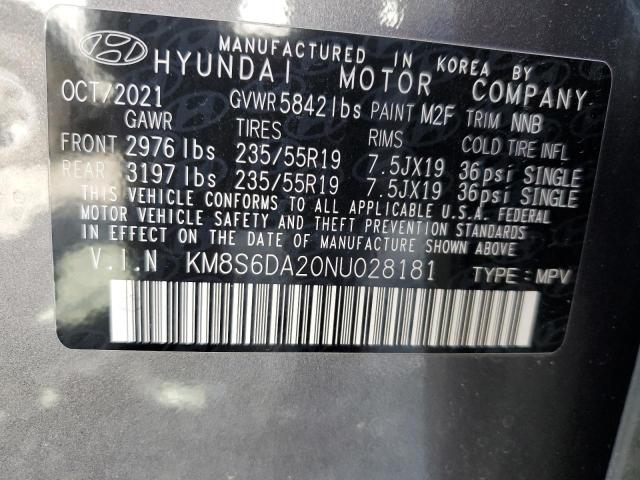 Photo 12 VIN: KM8S6DA20NU028181 - HYUNDAI SANTA FE 