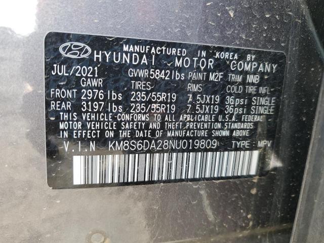 Photo 12 VIN: KM8S6DA28NU019809 - HYUNDAI SANTA FE S 