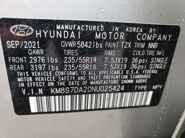 Photo 9 VIN: KM8S7DA20NU025424 - HYUNDAI SANTA FE L 