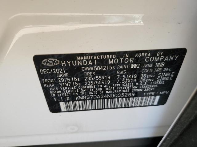 Photo 9 VIN: KM8S7DA24NU035289 - HYUNDAI SANTA FE L 