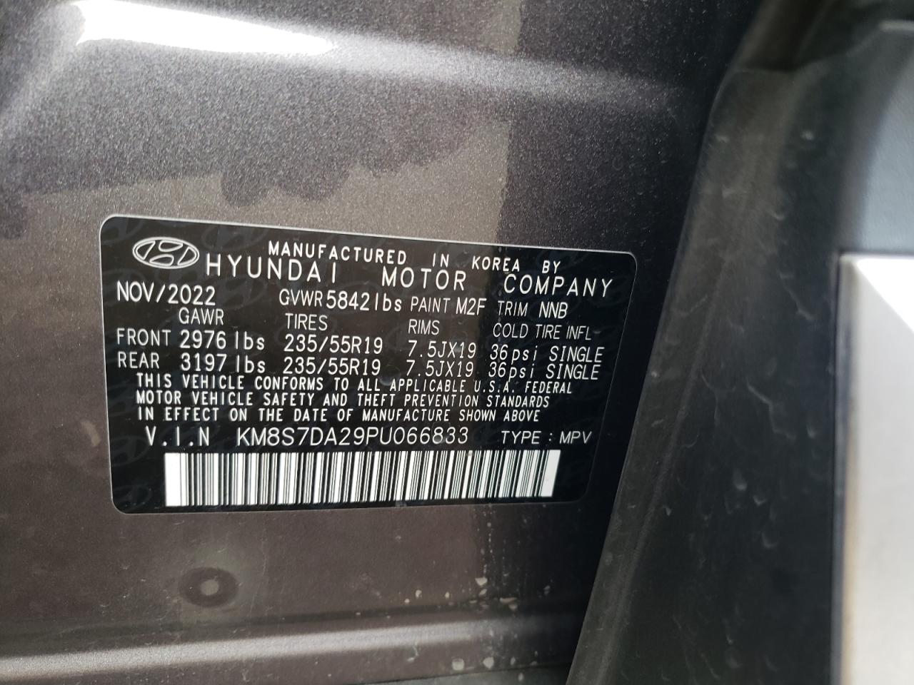 Photo 13 VIN: KM8S7DA29PU066833 - HYUNDAI SANTA FE 