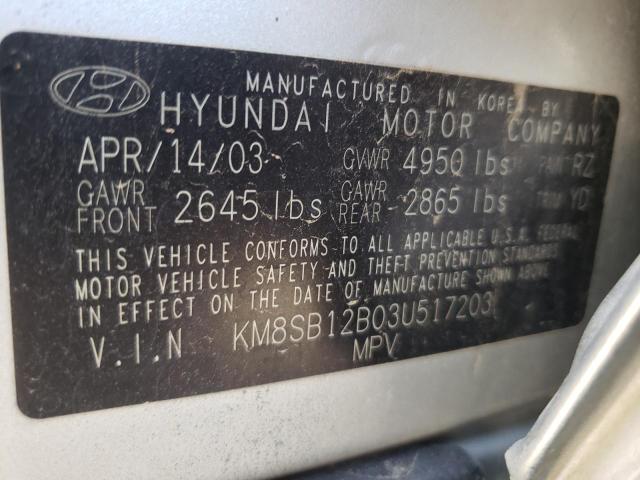 Photo 12 VIN: KM8SB12B03U517203 - HYUNDAI SANTA FE G 