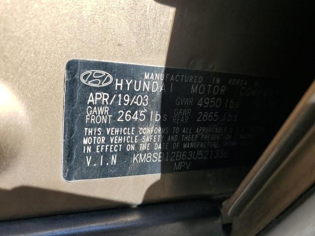 Photo 12 VIN: KM8SB12B63U521336 - HYUNDAI SANTA FE G 