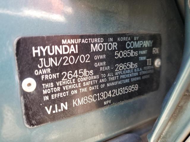 Photo 12 VIN: KM8SC13D42U315959 - HYUNDAI SANTA FE 