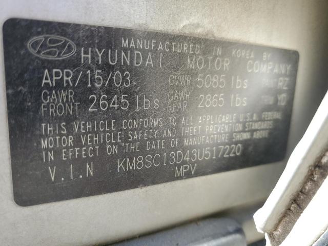 Photo 12 VIN: KM8SC13D43U517220 - HYUNDAI SANTA FE G 