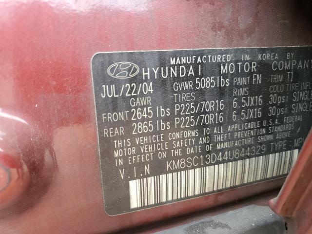 Photo 12 VIN: KM8SC13D44U844329 - HYUNDAI SANTA FE G 