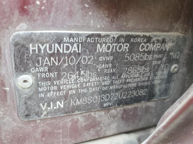 Photo 11 VIN: KM8SC13D72U223082 - HYUNDAI SANTA FE G 