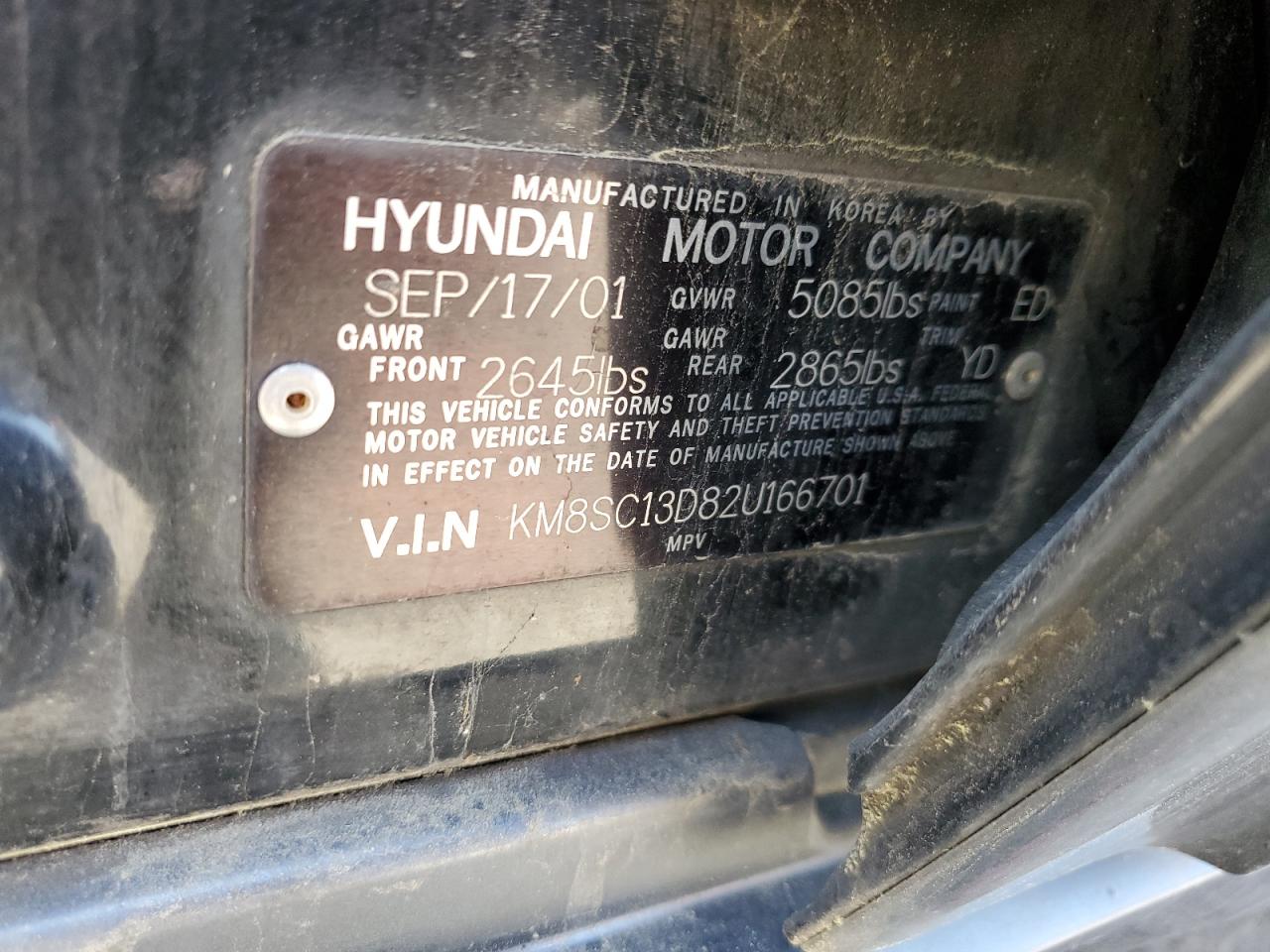 Photo 11 VIN: KM8SC13D82U166701 - HYUNDAI SANTA FE 