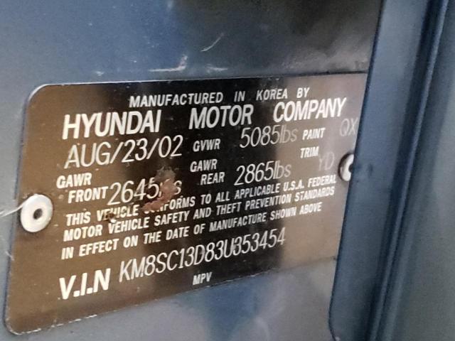 Photo 12 VIN: KM8SC13D83U353454 - HYUNDAI SANTA FE 