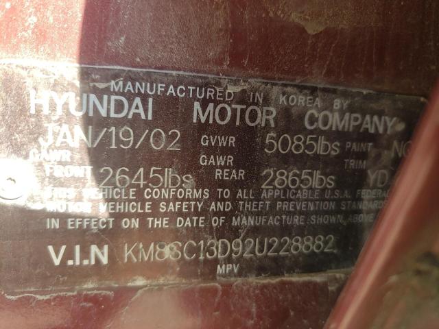 Photo 11 VIN: KM8SC13D92U228882 - HYUNDAI SANTA FE G 