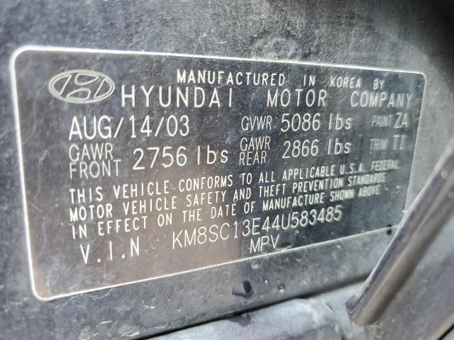 Photo 12 VIN: KM8SC13E44U583485 - HYUNDAI SANTA FE 