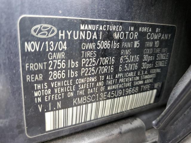 Photo 11 VIN: KM8SC13E45U919668 - HYUNDAI SANTA FE G 