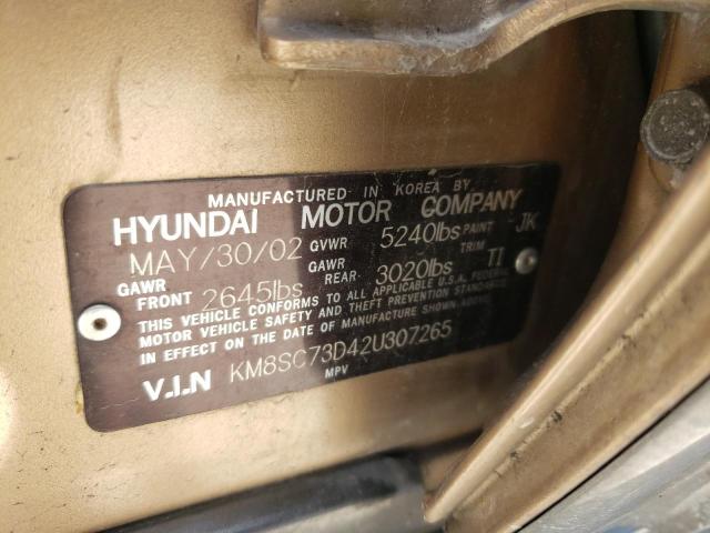 Photo 9 VIN: KM8SC73D42U307265 - HYUNDAI SANTA FE G 