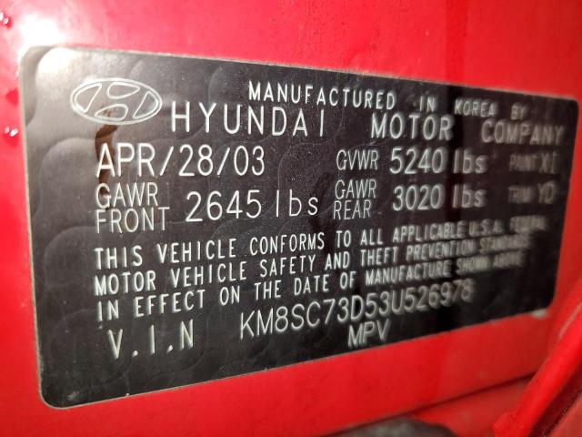 Photo 13 VIN: KM8SC73D53U526978 - HYUNDAI SANTA FE 