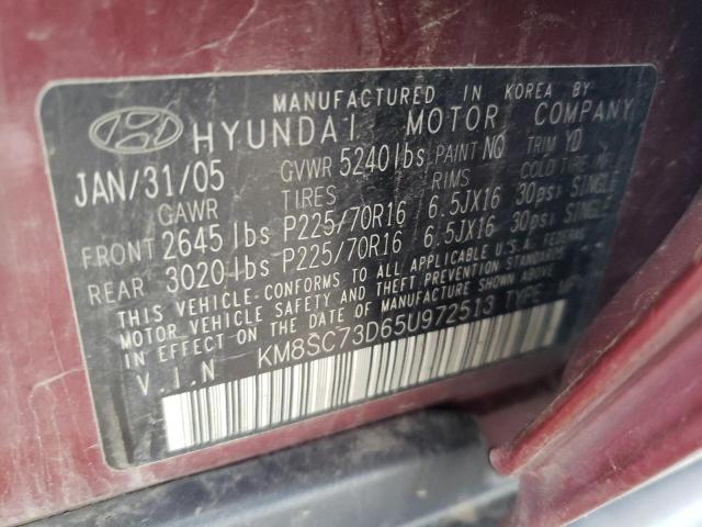 Photo 12 VIN: KM8SC73D65U972513 - HYUNDAI SANTA FE G 